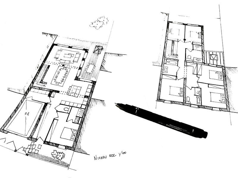 dessin-plan-croquis-noir-et-blanc